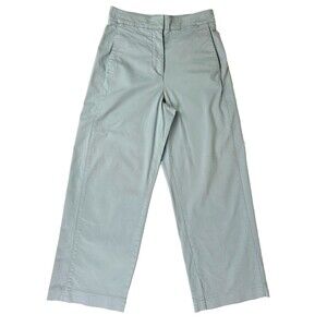 Babaton The Group Aritzia Wide Leg Cropped Pants Sage Green Blue Cotton Denim 4